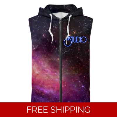Custom Zipper Sleeveless Hoodie Planet Caravan